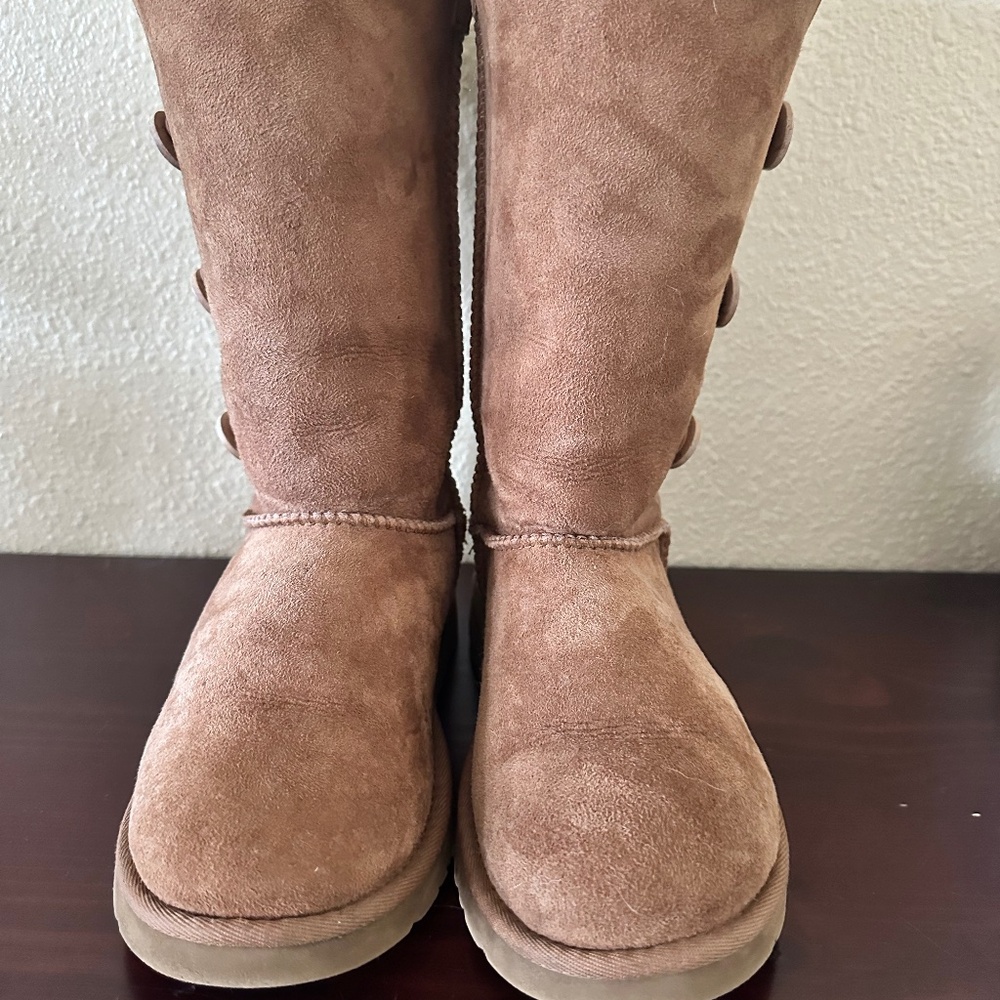UGG Bailey Suede Button Triplet Tall Boot